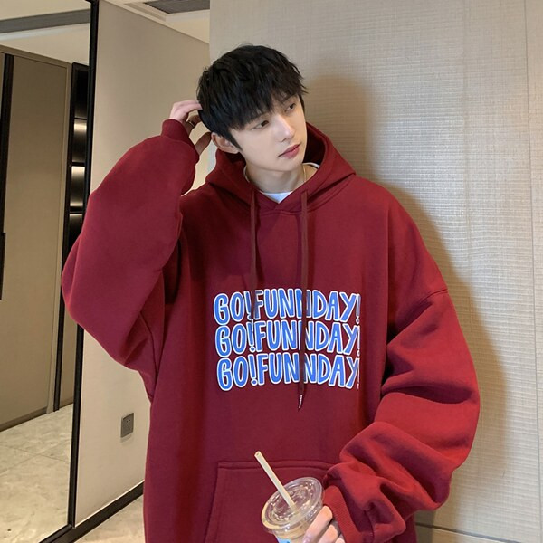 Vyriškas laisvalaikio megztinis su dekoratyviniu raštu su užtraukiamu gobtuvu