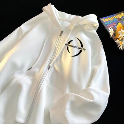 Új, hétköznapi kétszínű cipzáras pulóver