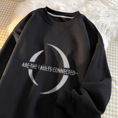 Férfi alkalmi kerek nyakú mintás blúz