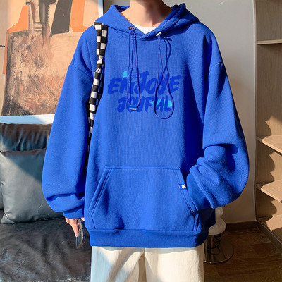 Ανδρικό φούτερ casual με κουκούλα με κορδόνι και τσέπη