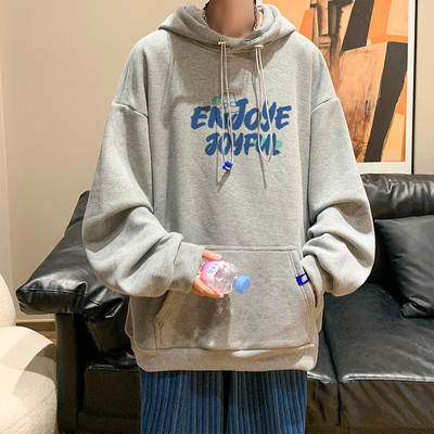 Ανδρικό φούτερ casual με κουκούλα με κορδόνι και τσέπη