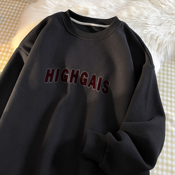 Vyriški megztiniai su ovalia iškirpte ir dekoratyviniu užrašu