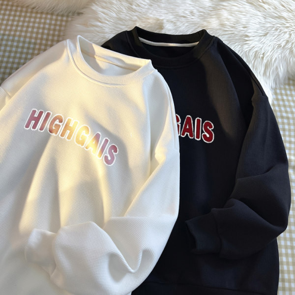 Vyriški megztiniai su ovalia iškirpte ir dekoratyviniu užrašu