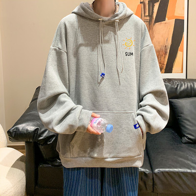 Ανδρικά φούτερ - με τσέπη και κουκούλα με κορδόνια