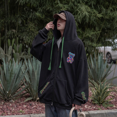 Vyriški megztiniai su gobtuvu su užtrauktuku