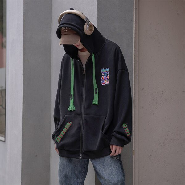 Vyriški megztiniai su gobtuvu su užtrauktuku