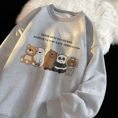 Ανδρικό φθινοπωρινό φούτερ με οβάλ λαιμόκοψη και στάμπα