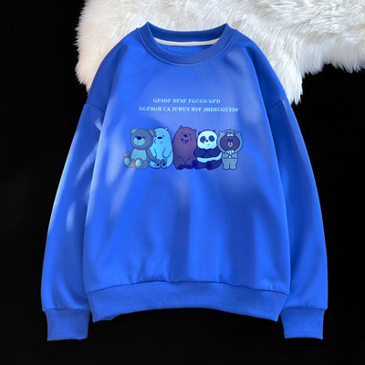 Ανδρικό φθινοπωρινό φούτερ με οβάλ λαιμόκοψη και στάμπα