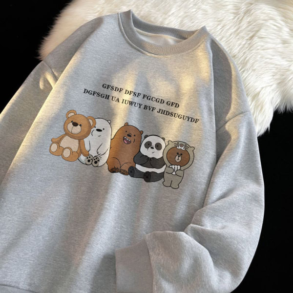 Ανδρικό φθινοπωρινό φούτερ με οβάλ λαιμόκοψη και στάμπα