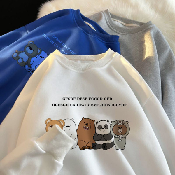 Ανδρικό φθινοπωρινό φούτερ με οβάλ λαιμόκοψη και στάμπα