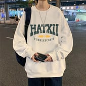 Plataus modelio vyriški megztiniai su užrašu tinkantys kasdieniam gyvenimui