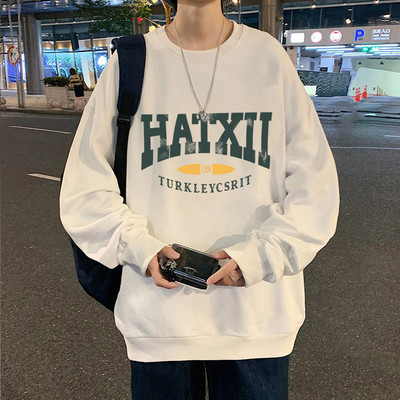 Plataus modelio vyriški megztiniai su užrašu tinkantys kasdieniam gyvenimui