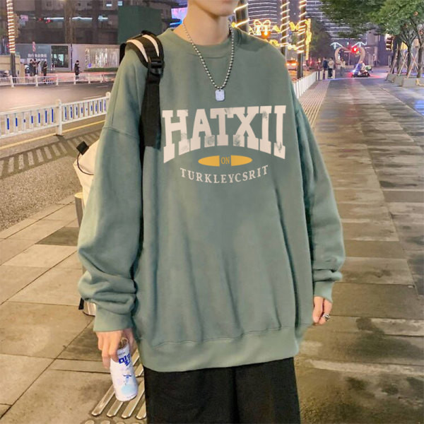 Plataus modelio vyriški megztiniai su užrašu tinkantys kasdieniam gyvenimui