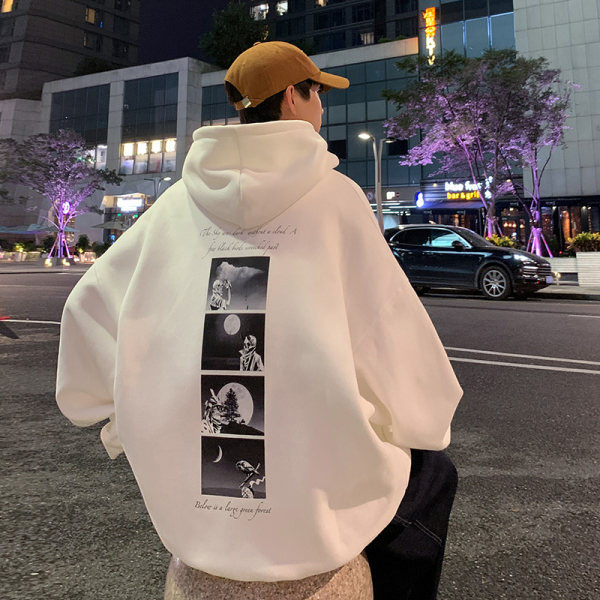 Ανδρικό φούτερ με κουκούλα και στάμπα σε διάφορα χρώματα