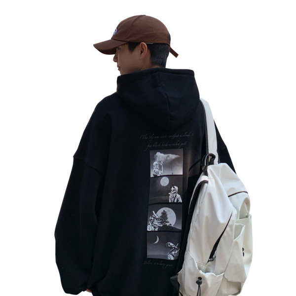 Ανδρικό φούτερ με κουκούλα και στάμπα σε διάφορα χρώματα