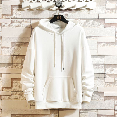 Ανδρικό μονόχρωμο φούτερ με κουκούλα και τσέπη