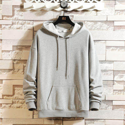 Ανδρικό μονόχρωμο φούτερ με κουκούλα και τσέπη