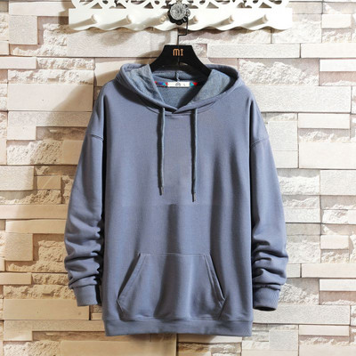 Ανδρικό μονόχρωμο φούτερ με κουκούλα και τσέπη