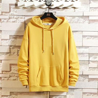 Ανδρικό μονόχρωμο φούτερ με κουκούλα και τσέπη