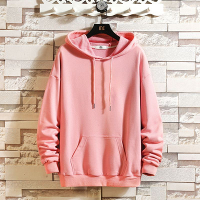 Ανδρικό μονόχρωμο φούτερ με κουκούλα και τσέπη