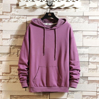 Ανδρικό μονόχρωμο φούτερ με κουκούλα και τσέπη