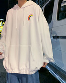 Vyriški megztiniai su gobtuvu ir trijų spalvų raišteliais