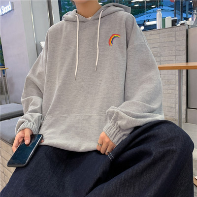 Vyriški megztiniai su gobtuvu ir trijų spalvų raišteliais