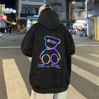 Meeste avar kapuutsiga dressipluus seljatrükiga