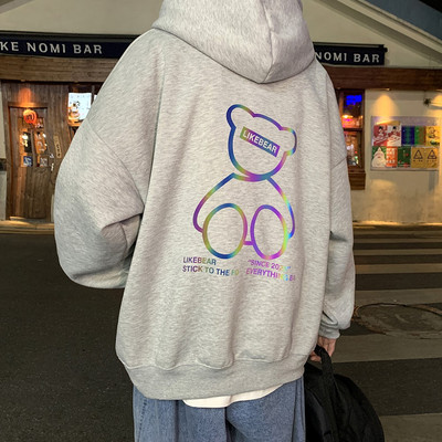 Meeste avar kapuutsiga dressipluus seljatrükiga