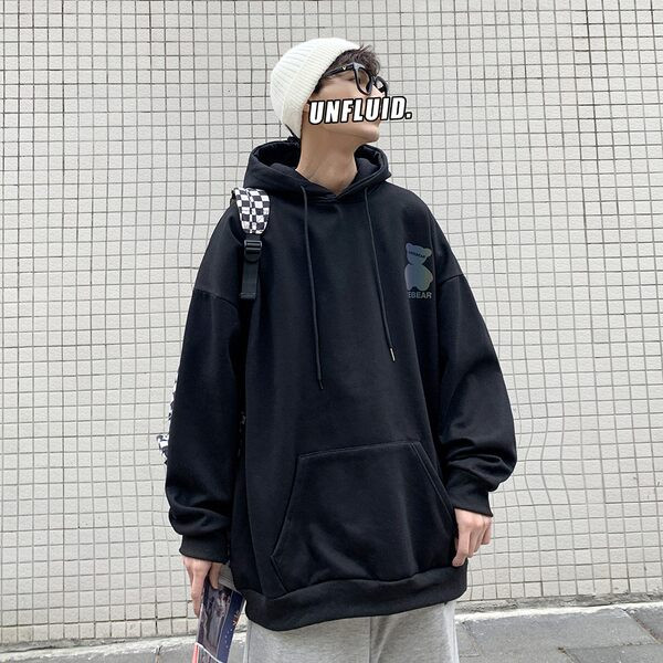 Meeste avar kapuutsiga dressipluus seljatrükiga