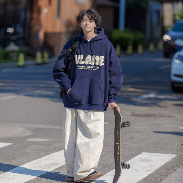 Αθλητικό ανδρικό φούτερ με στάμπα επιγραφή - τρία χρώματα