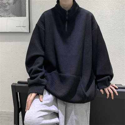 Uue mudeli kõrge polo krae ja lukuga meeste dressipluus