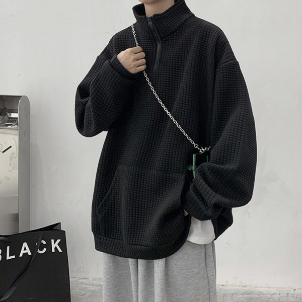 Uue mudeli kõrge polo krae ja lukuga meeste dressipluus