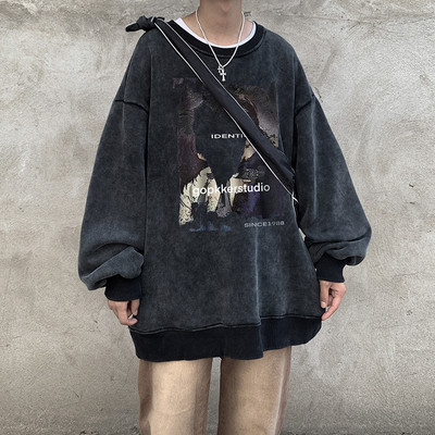 Férfi pulóverek mindennapi használatra, dekoratív feliratokkal és applikációkkal