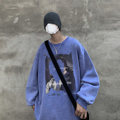 Férfi pulóverek mindennapi használatra, dekoratív feliratokkal és applikációkkal