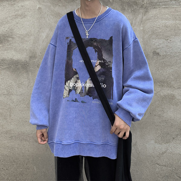 Férfi pulóverek mindennapi használatra, dekoratív feliratokkal és applikációkkal