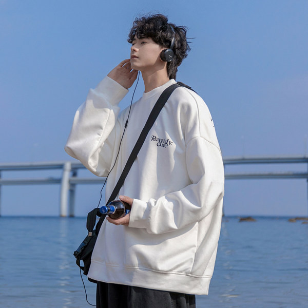 Ανδρική φαρδιά μπλούζα με στάμπα στην πλάτη