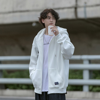 Vyriški vienspalviai megztiniai su gobtuvu su užtrauktuku