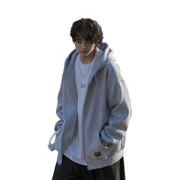 Vyriški vienspalviai megztiniai su gobtuvu su užtrauktuku