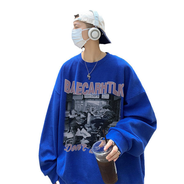 Alkalmi férfi hosszú ujjú, nyomott pulóver