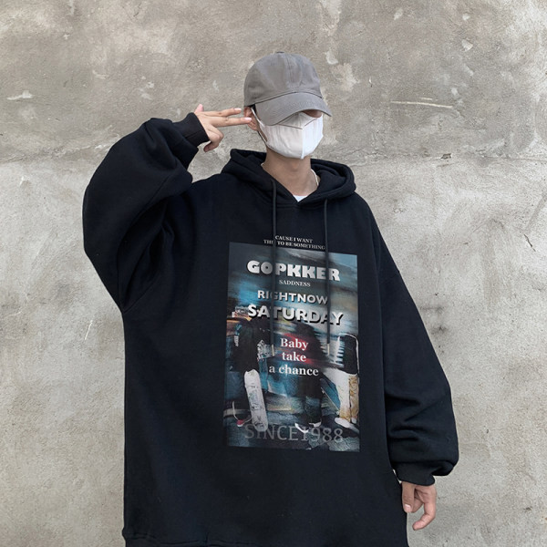 Uue mudeli laia värvitrükiga dressipluus meestele