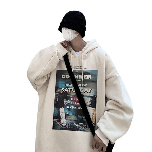 Uue mudeli laia värvitrükiga dressipluus meestele