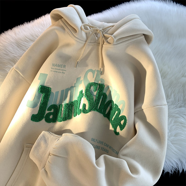 Vyriški megztiniai su spauda su gobtuvu