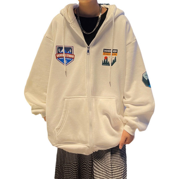 Alkalmi férfi kapucnis pulóver cipzárral