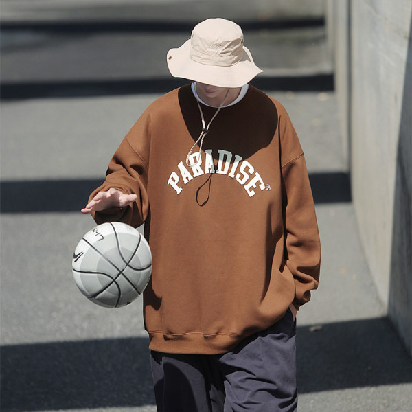 Új modell sport férfi blúz ovális nyakkivágással