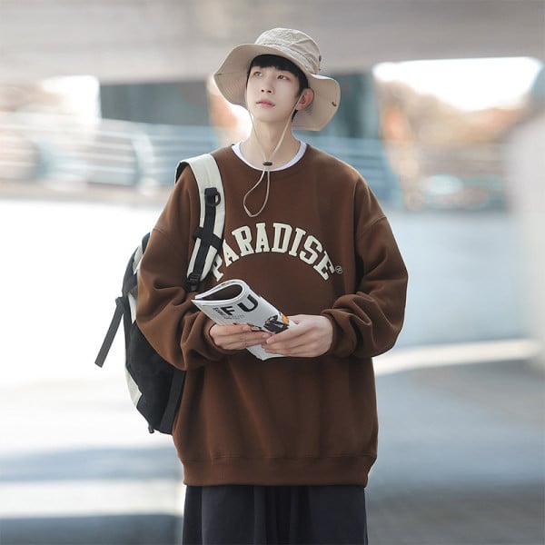 Új modell sport férfi blúz ovális nyakkivágással