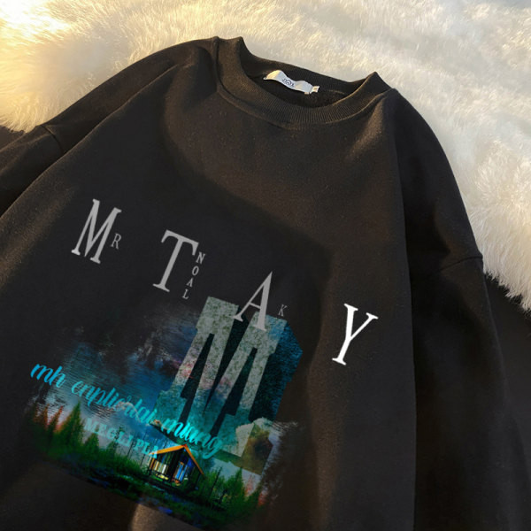 Ανδρικό casual αθλητικό φούτερ με πολύχρωμη στάμπα