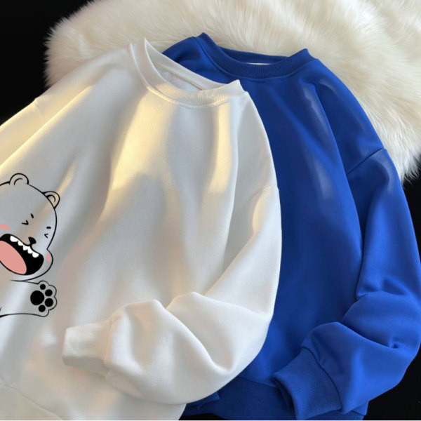 Új mintás, nyomott pamut pulóver férfiaknak