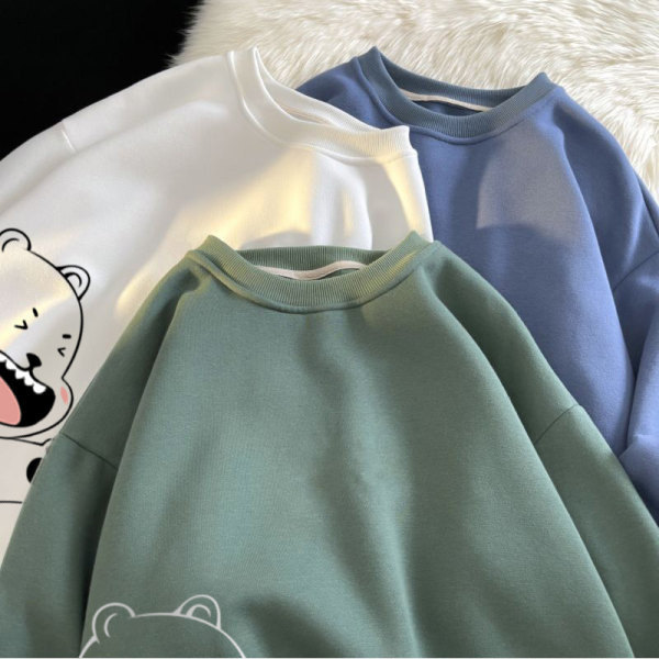 Új mintás, nyomott pamut pulóver férfiaknak