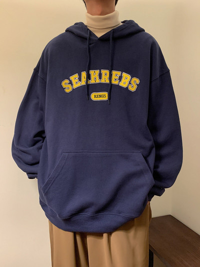 Ανδρικό φούτερ casual με εμπριμέ γράμματα